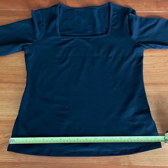 Women's Basic Long Sleeve Slim-Fit Square Neck Tee Shirt Top (NWOT) - Picture 11 of 15